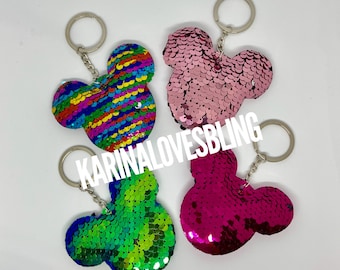 Honbay 4PCS Glitter Reversible Sequins Star Shaped Keychains Party Favors