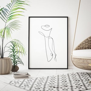 Naked Lady Outline Print, Female Torso, Body Outline Drawing Print
