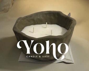 Yoho Candle, Handmade Clay Pot, Handpoured Eco Soywax Candle, One of a Kind, individual piece