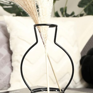 Black Wire Framed Vase, Outline Vase, Line Vase, Art Decor, Black Vase, Metal Flower Vase, Wire Frame Vase, Silhouette Vase, Minimalist image 4