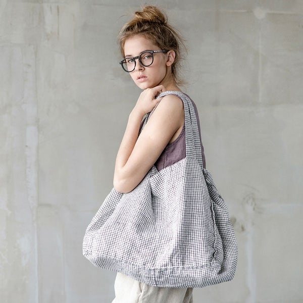 Linen TOTE BAG / beach tote / shoulder bag /