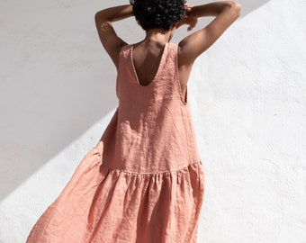 Linen dress smock VOLUME / Oversized linen dress / oversized dress / sleeveless