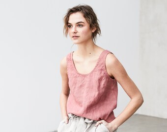 plus size linen tank top