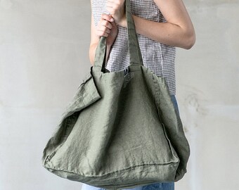 large linen tote