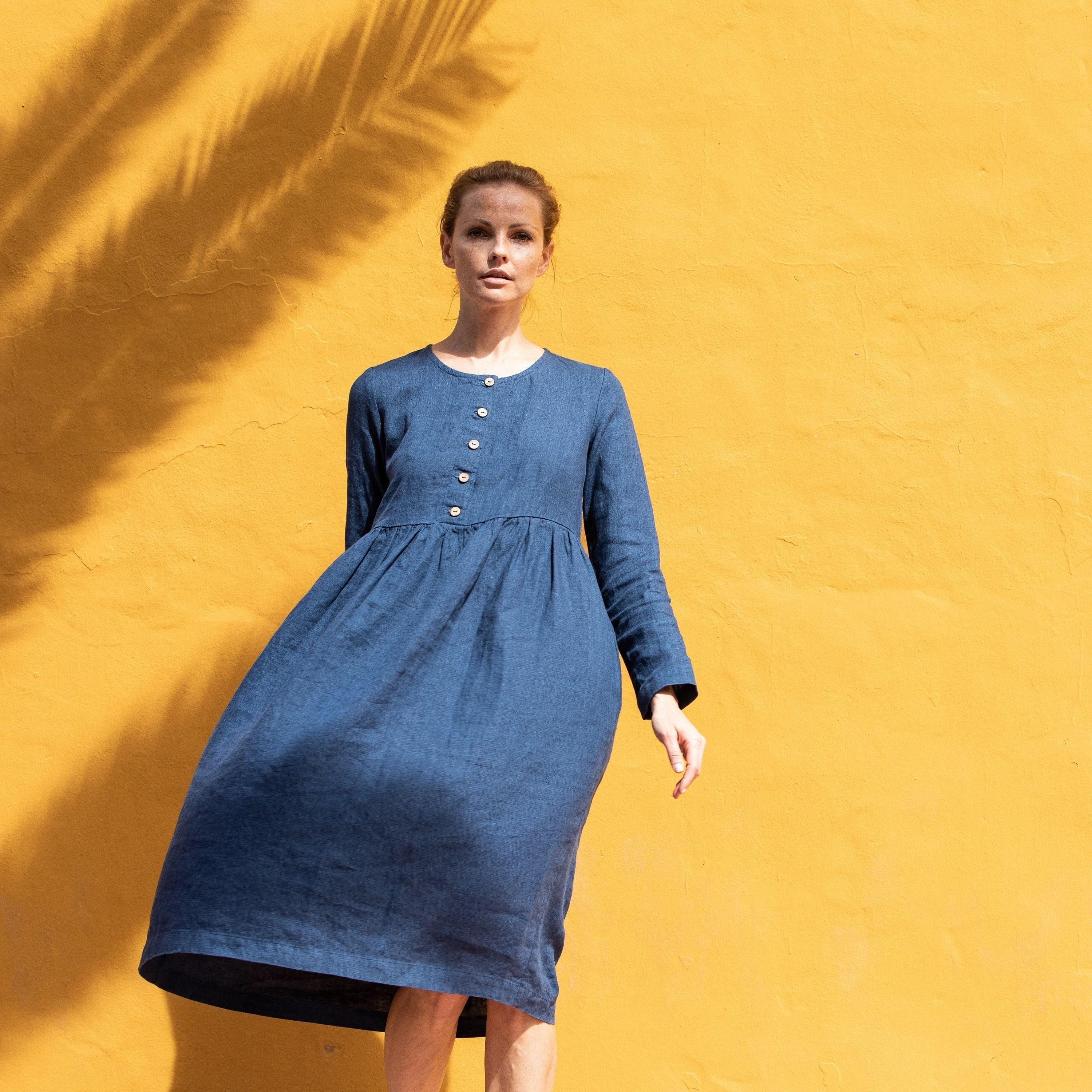 Linen Dress MAMA in MAXI Length / Long Sleeve Dress / Maternity Dress / Dress With Pockets / Front Buttons - Etsy Linen Dress MAMA in MAXI Length / Long Sleeve Dress / Maternity Dress / Dress With Pockets / Front Buttons - Etsy