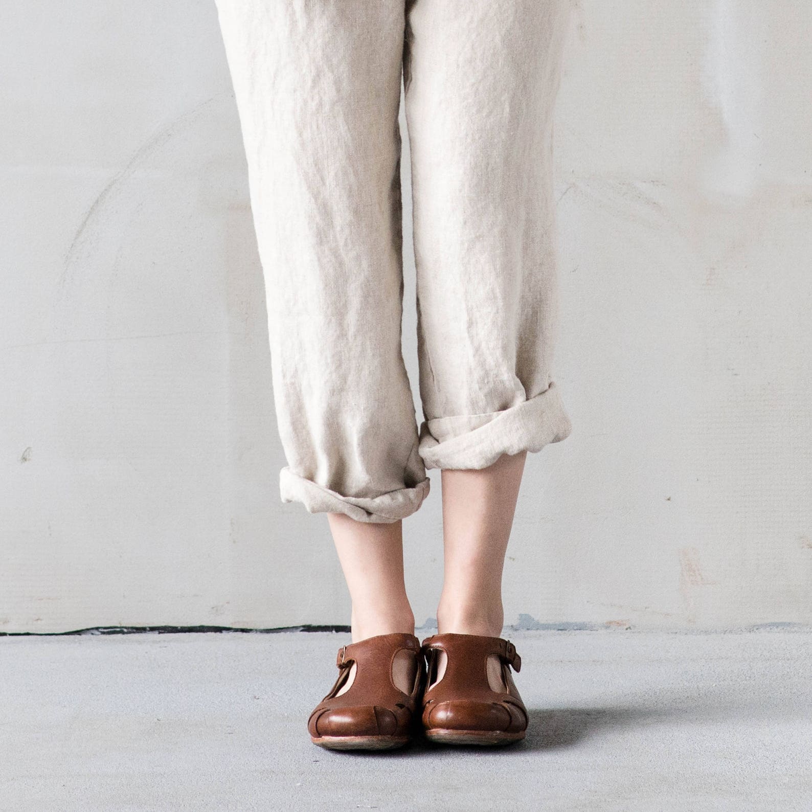 Loose Linen Pants ATHENS / Natural Loose Linen Pants / Washed Etsy
