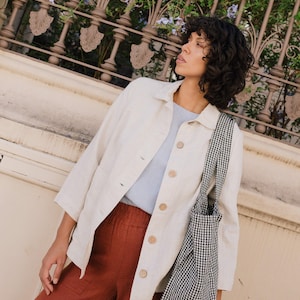 Linen jacket helsinki / button down linen jacket / work jacket / womens linen jacket