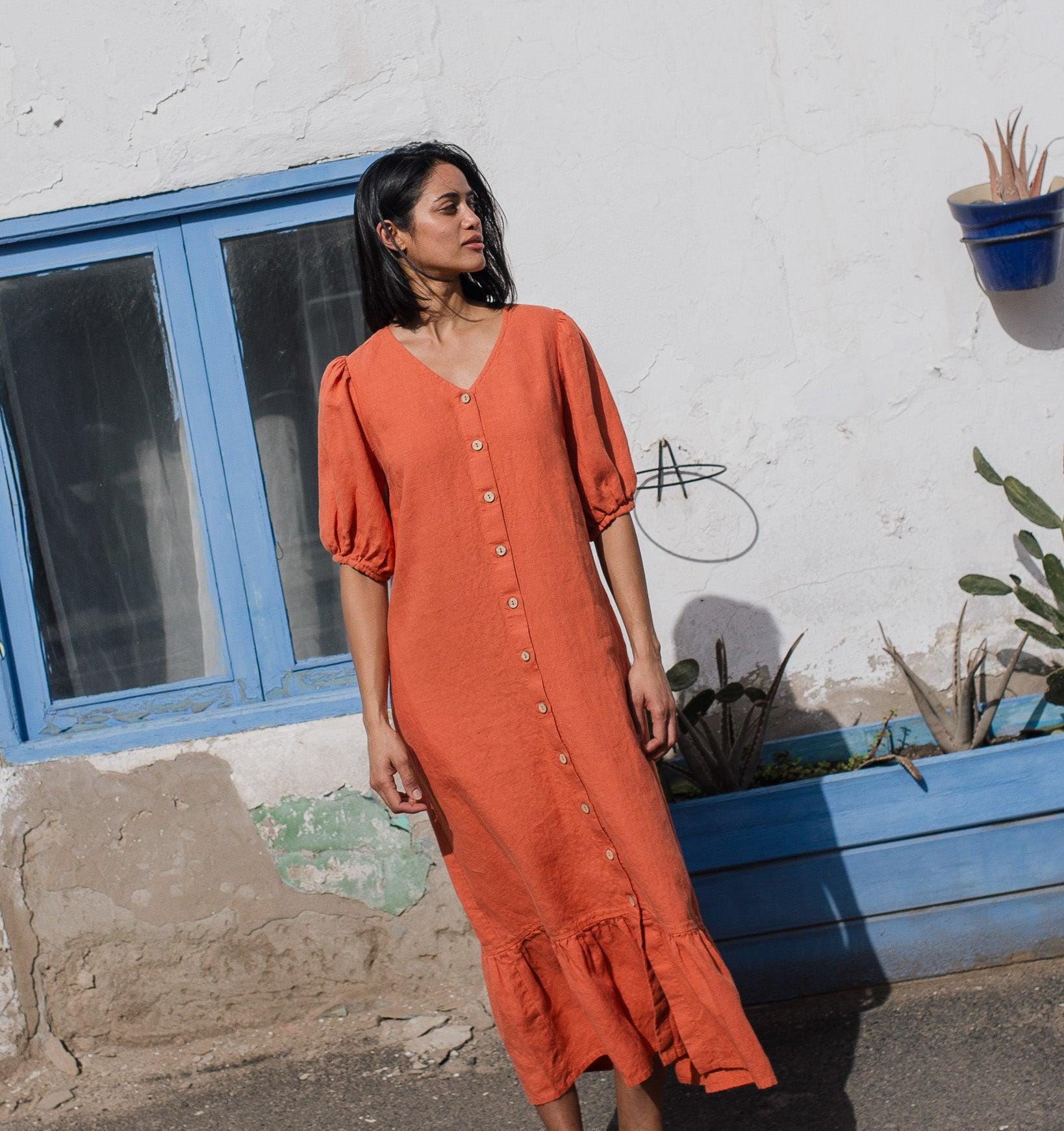 Linen dress ANGEL / linen button down / button down dress / linen maxi dress