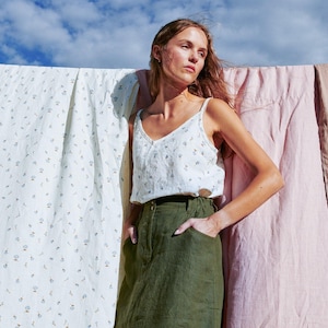 Linen slip top SORRENTO/ Linen top / sleeveless / v neck / linen tops for women