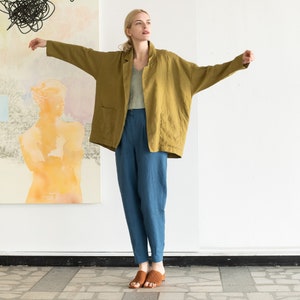 Linen jacket VICTORIA-2 / oversized jacket / womens linen jacket zdjęcie 2