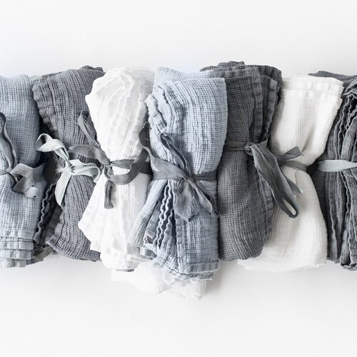 Large Linen Waffle Bath Towel in Aqua Green / READY TO SHIP / Etsy