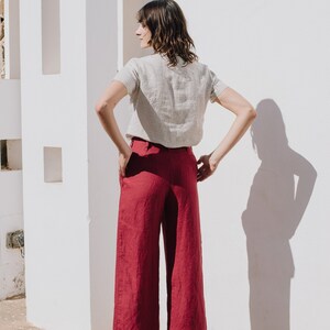 High waisted linen pants SARAH / linen pants for women / women linen pants / women linen image 6