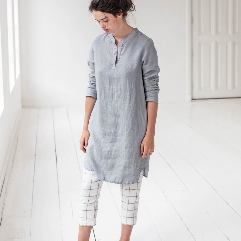 Linen shirt dress FRENCH BOYFRIEND / midi dress / linen dress / casual dress image 3