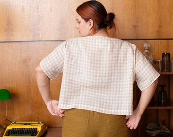 EVORA Light Weight Boxy Linen Top - Etsy Canada