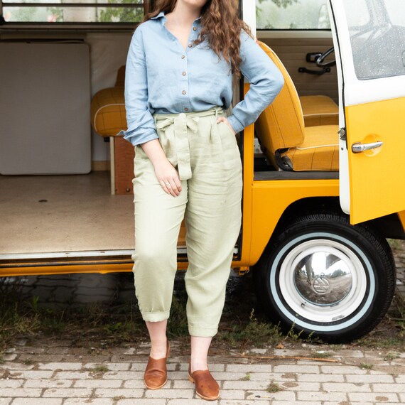 Loose Pleated Front BOYFRIEND Linen 