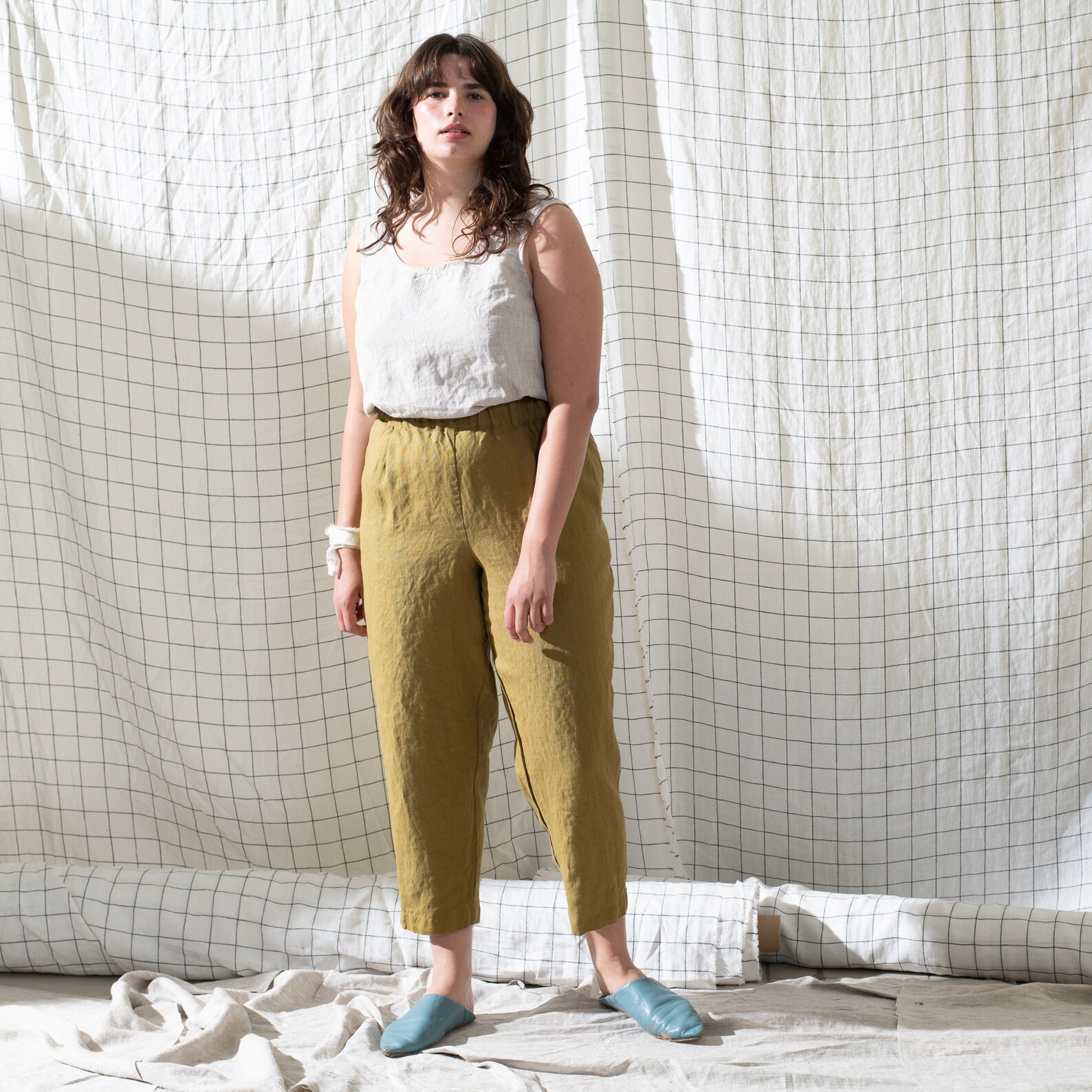 Cropped Linen Pants YAMBA Etsy