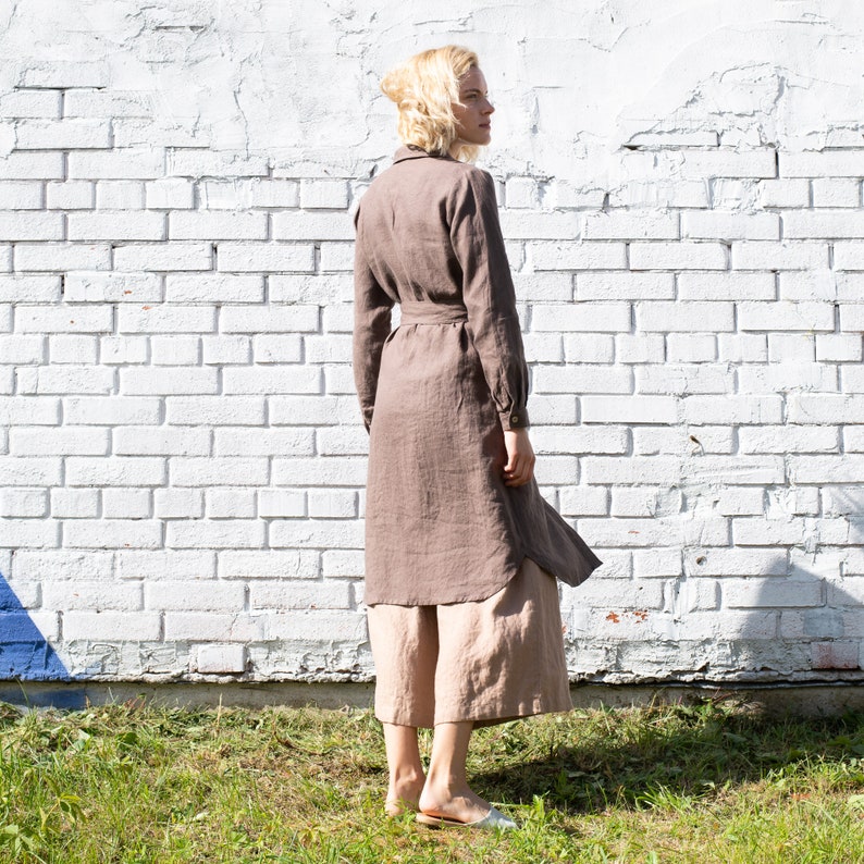 Long linen button down shirt dress OTTAWA Etsy