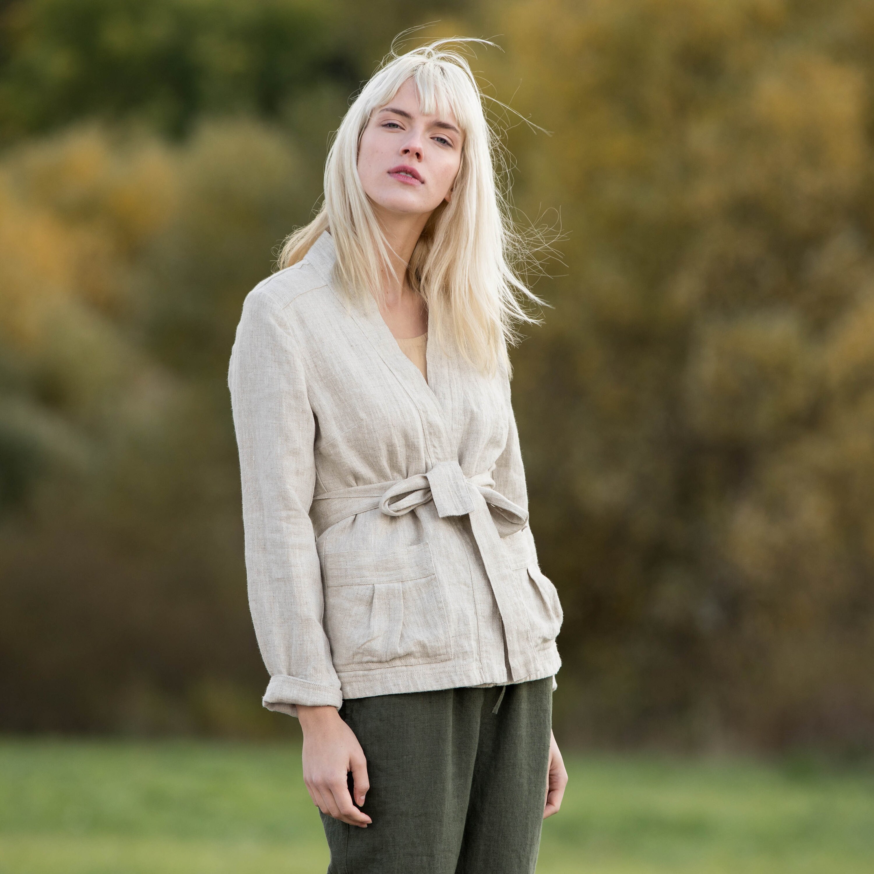 Wrap Linen Jacket STOCKHOLM in Heavy Linen/ Washed and Soft Etsy