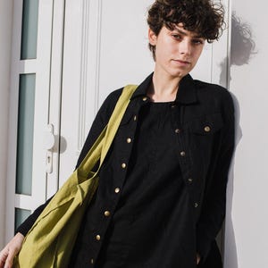 Linen jacket calico-2 / linen jean jacket / womens linen jacket / womens jacket