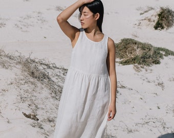 Long linen dress NAPA / linen maxi dress / linen white dress / maxi linen dress / summer linen dress / linen