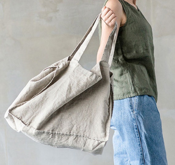 linen beach tote