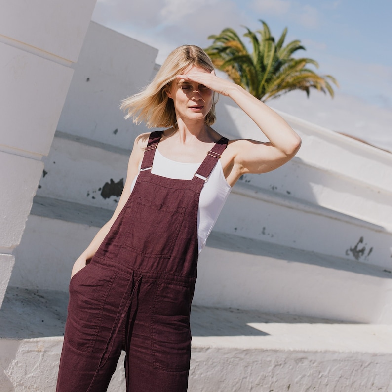 Loose linen jumpsuit EVEREST / linen jumpsuit / baggy overalls / linen jumpsuit with pockets Bild 5