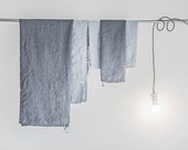 Set of washed graphite linen bath and hand  towels