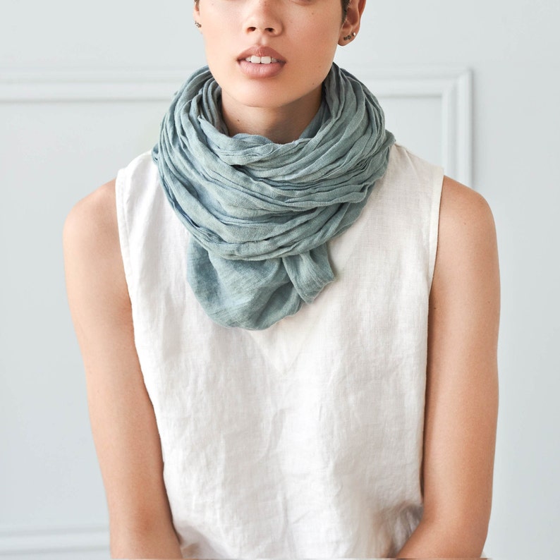 Linen SCARF / 6 colors available / READY To SHIP image 4