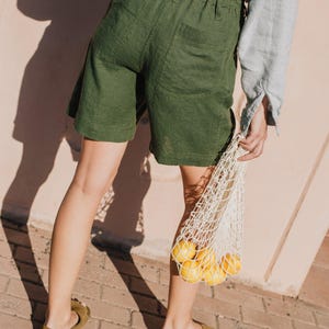 Linen shorts MORCOTE / high waisted shorts / bermuda shorts / linen shorts women