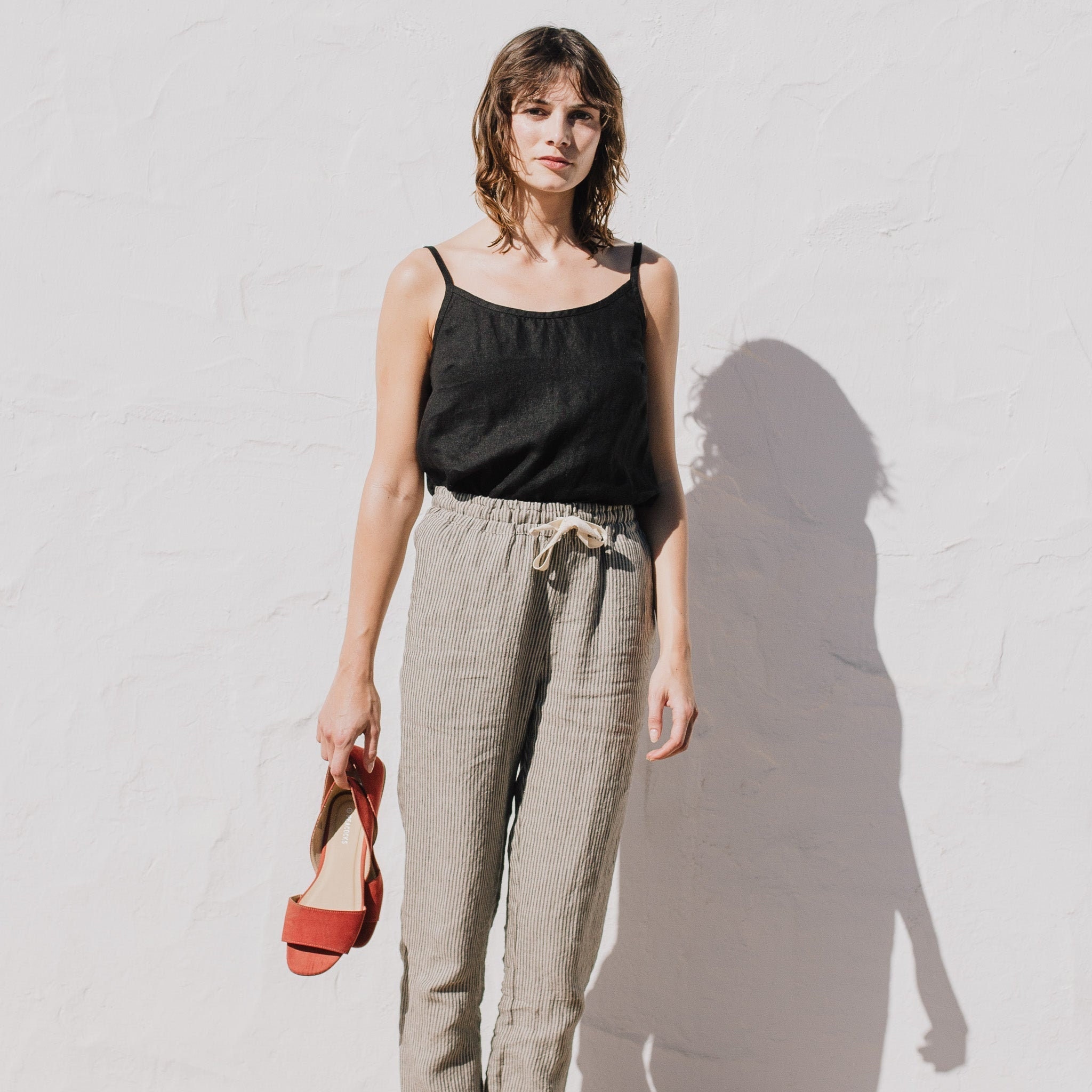 G-coin Pocket Slim Linen Pants