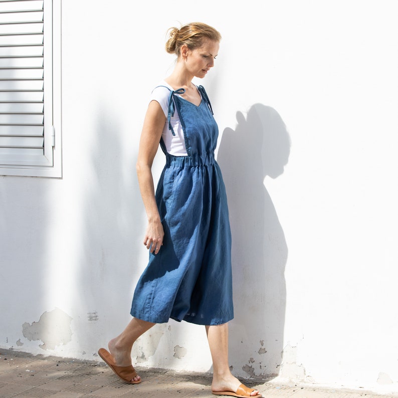 Linen jumpsuit PARIS Washed linen overall Linen romper ...