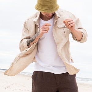 Linen shirt for men MONTREAL / long sleeve shirt / menswear / linen men shirt / mens clothing image 4