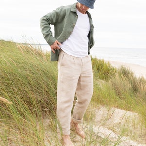 Mens linen pants ALBURY / mens pleated pants / mens clothing image 6