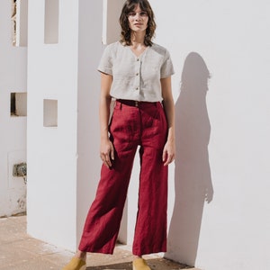 High waisted linen pants SARAH / linen pants for women / women linen pants / women linen image 1