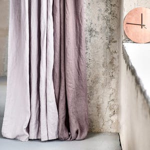 Linen curtain / (1 panel) in Caffe mocha-purple / Drapery panels