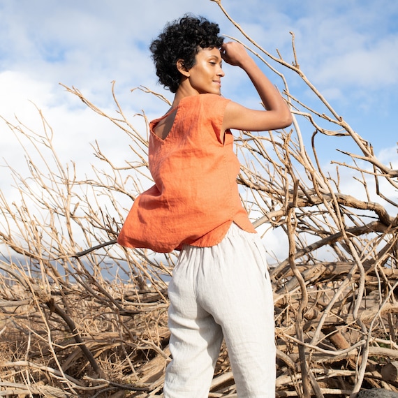 Boxy Linen Top AUGUSTA - Etsy Australia
