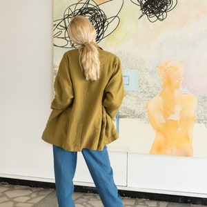 Linen jacket VICTORIA-2 / oversized jacket / womens linen jacket image 7