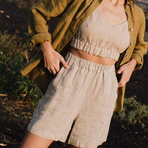 Casual linen shorts MAIN / linen clothing / shorts / waist band