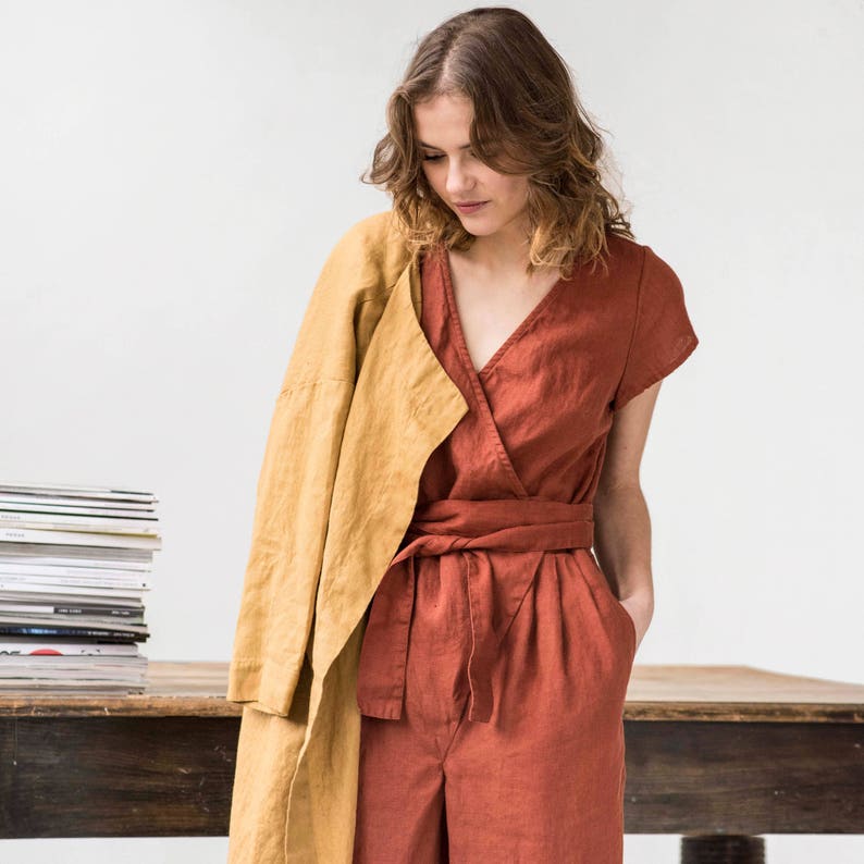 linen overall jumpsuit