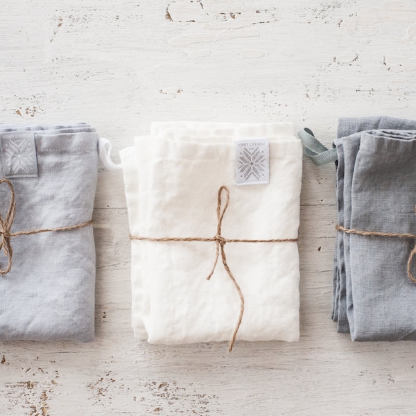 Linen towels. Set of 3 washed natural, eco - friendly, handmade linen towels