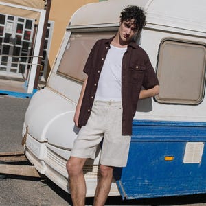 Mens linen shorts DARWIN / mens shorts / mens linen clothing / mens linen