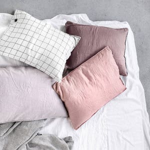 Set of 2 pillowcases QUEEN SIZE (Standard-EU) 20"x30" (50x75 cm) / Set of 2 washed linen pillowcases / in 49 colors