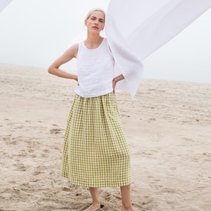 Linen skirt SION / midi skirt / a line skirt / linen skirt long