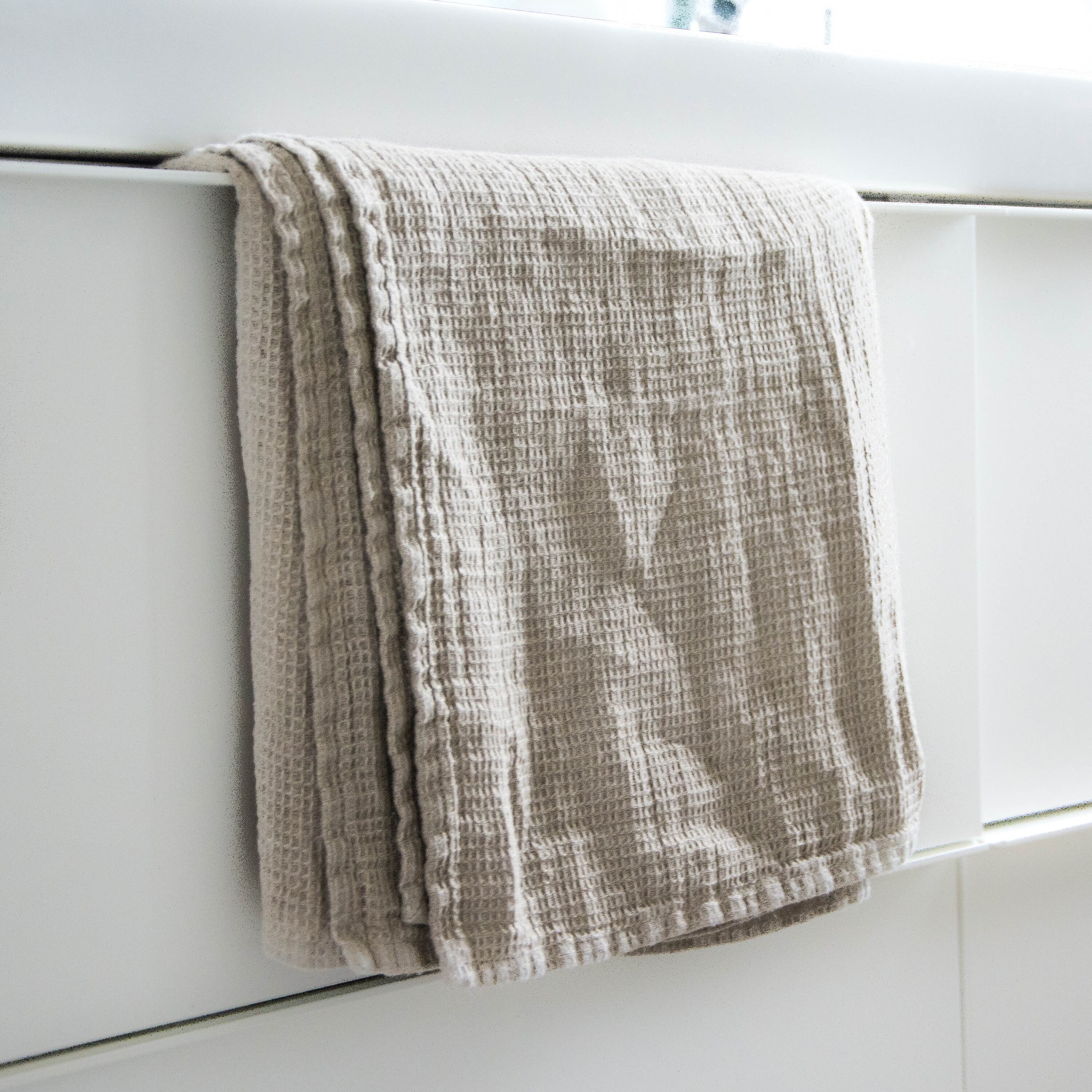 Large Linen Waffle Bath Towel / in Natural Color / READY TO Etsy