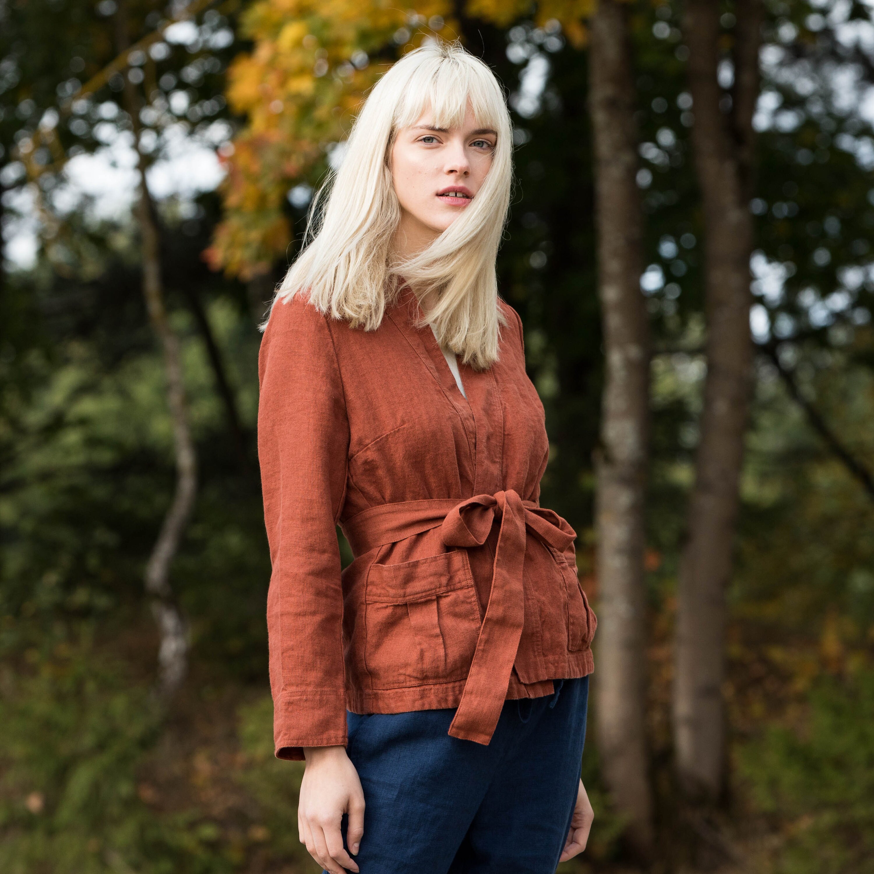 Wrap Linen Jacket STOCKHOLM in Heavy Linen/ Washed and Soft Etsy UK