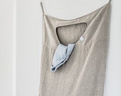 Hanging linen laundry bag in Natural