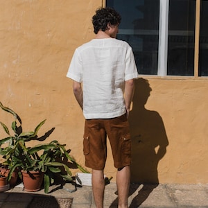 Mens linen shorts MACKAY / cargo shorts / mens linen clothing / mens linen
