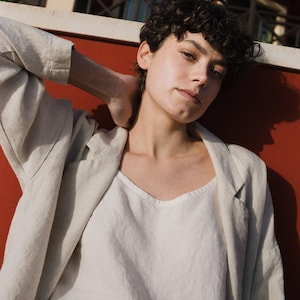 Linen jacket VICTORIA-2 / oversized jacket / womens linen jacket
