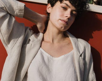 Linen jacket VICTORIA-2 / oversized jacket / womens linen jacket