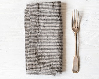 Linen napkins set of 6 / linen napkins stripe / dinner napkins / organic linen